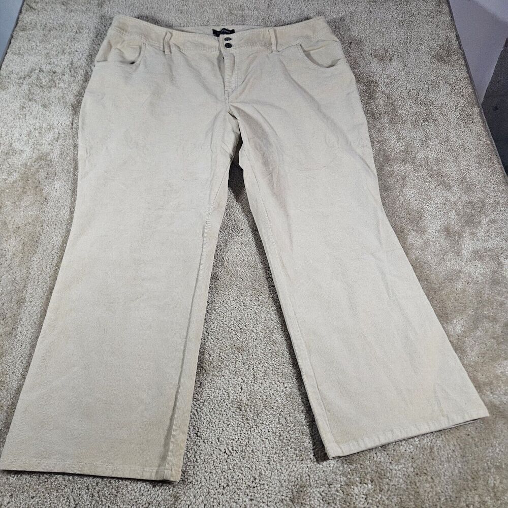 Lane Bryant Size 26 Petite Beige Pants Bootcut Pockets Sexy Stretch Lena Fit